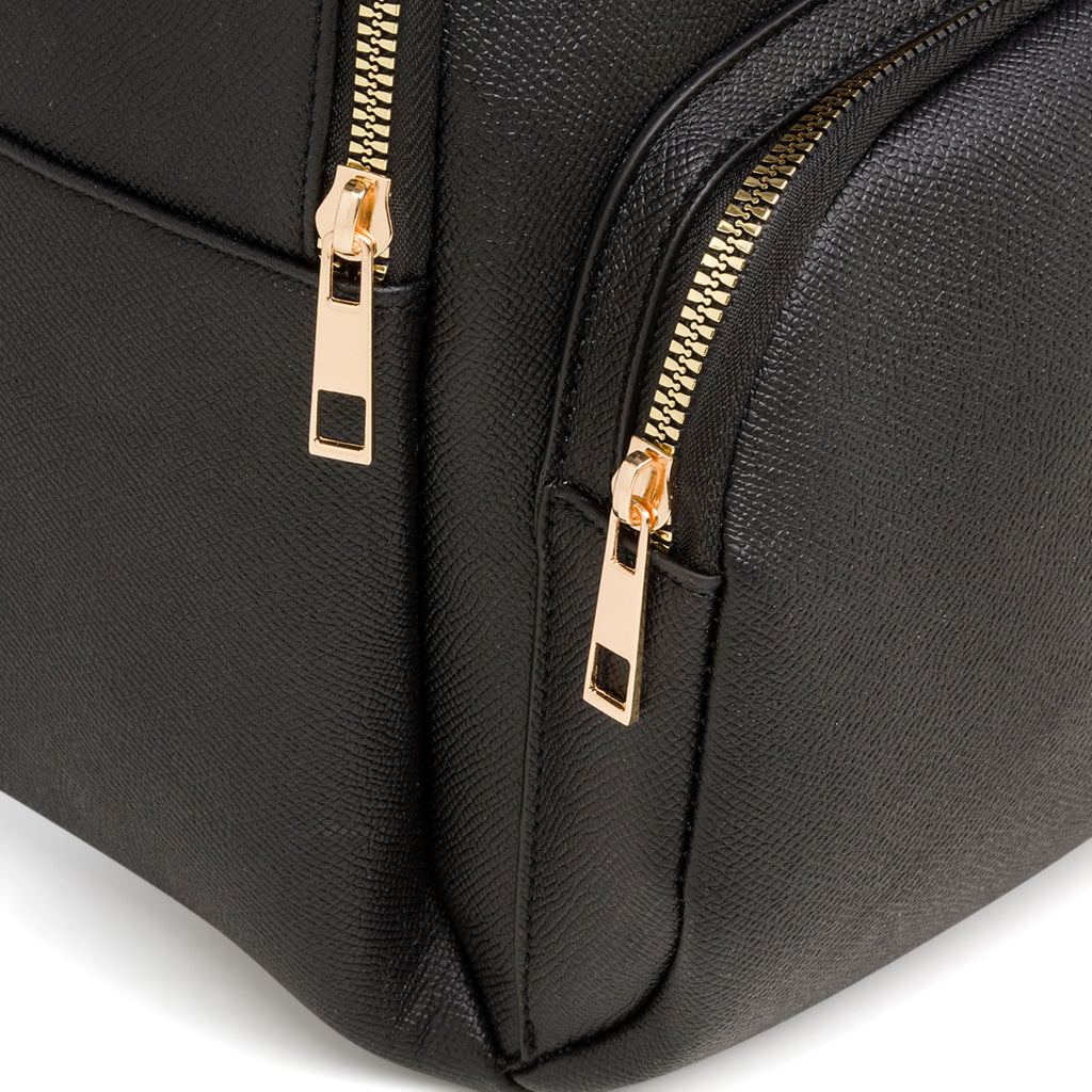 Zaino da donna nero con tasche e logo Lora Ferres
