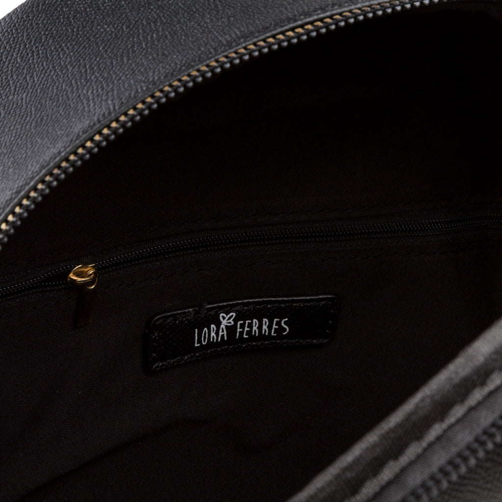 Zaino da donna nero con tasche e logo Lora Ferres