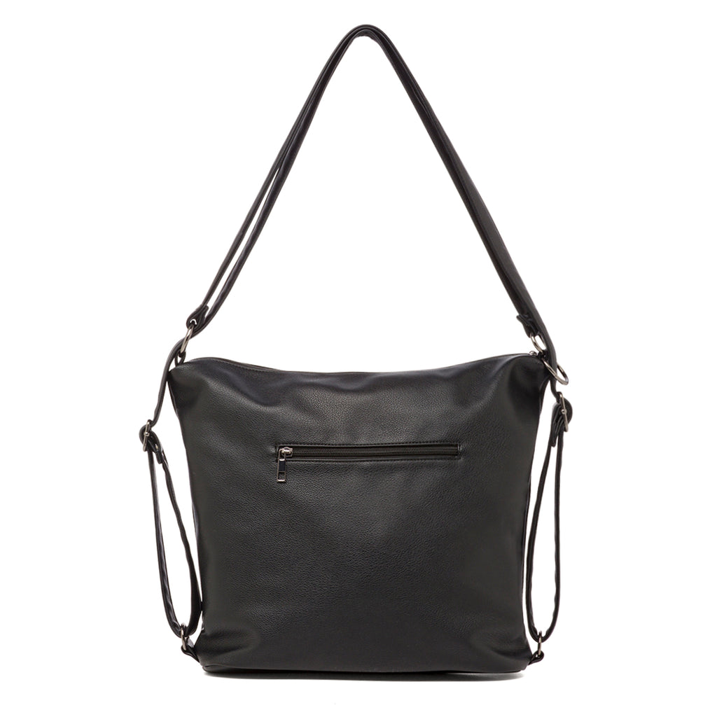 Borsa nera da Donna con tracolla e doppia zip Lora Ferres