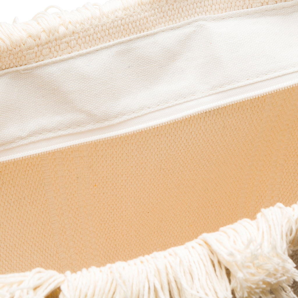 Borsa mare donna in tessuto bianco panna con logo Swish Jeans