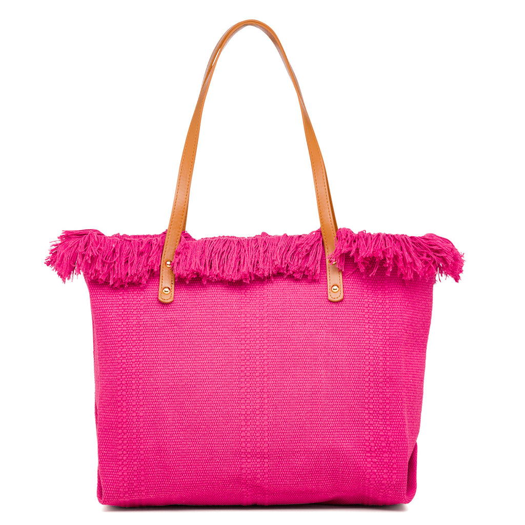 Borsa mare donna in tessuto fucsia con logo Swish Jeans