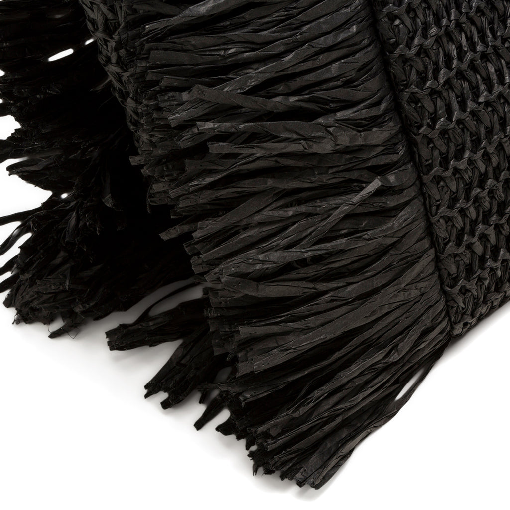 Borsa da mare nera effetto paglia Lora Ferres