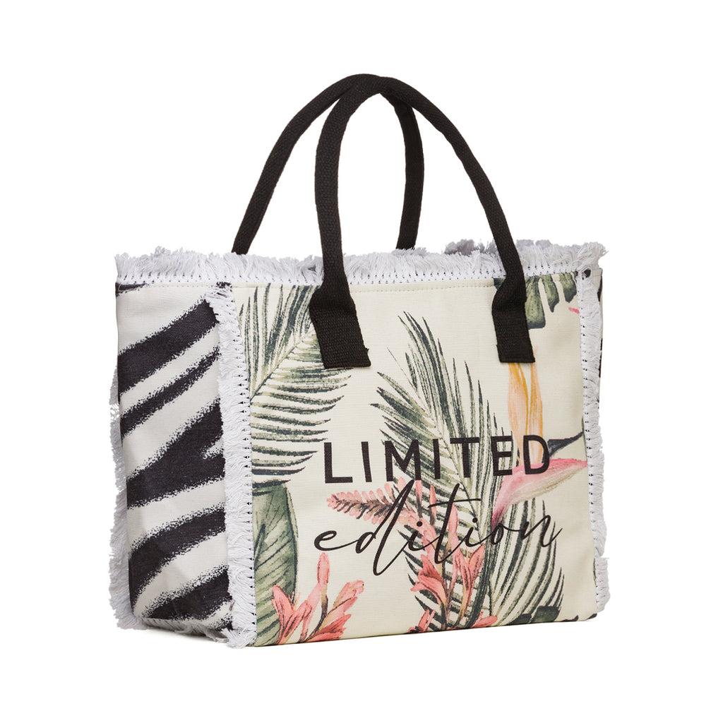 Borsa mare da donna in tessuto a fantasia multicolore Lora Ferres