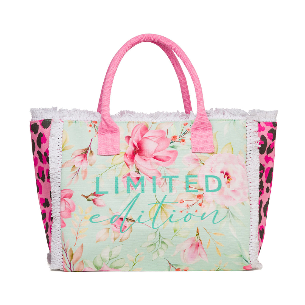 Borsa mare da donna in tessuto a fantasia multicolore Lora Ferres