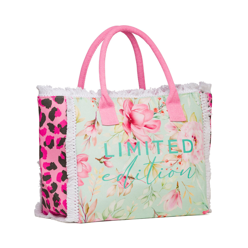 Borsa mare da donna in tessuto a fantasia multicolore Lora Ferres