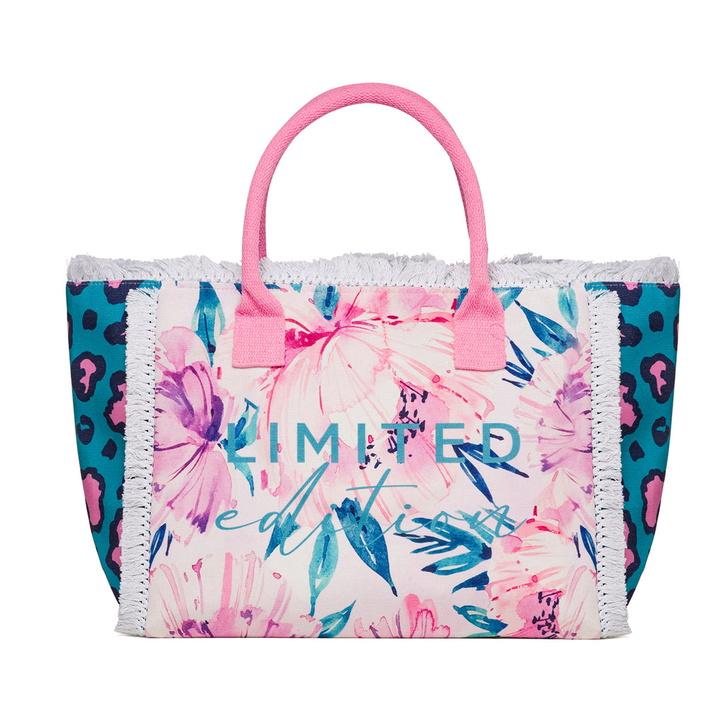 Borsa mare da donna in tessuto a fantasia multicolore Lora Ferres