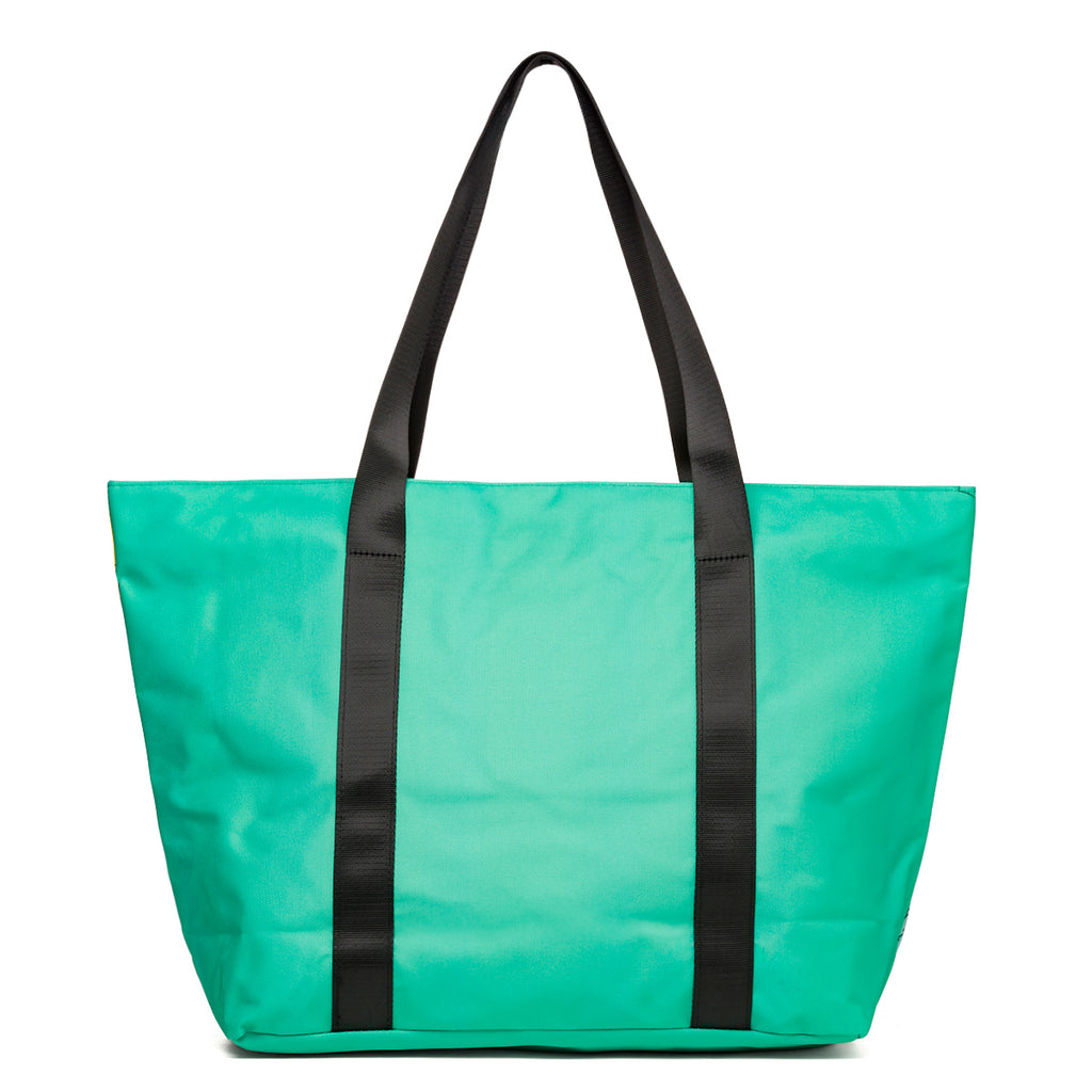 Borsa mare da donna verde e gialla con stampa fiori Lora Ferres