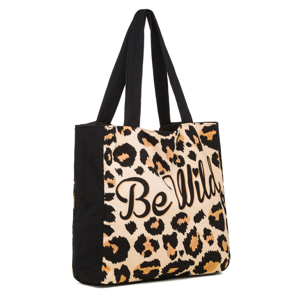 Borsa da mare donna in spugna leopardata Camomilla Milano Be Wild