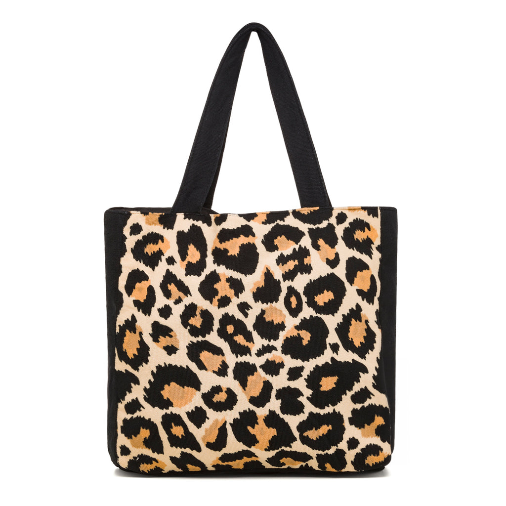 Borsa da mare donna in spugna leopardata Camomilla Milano Be Wild