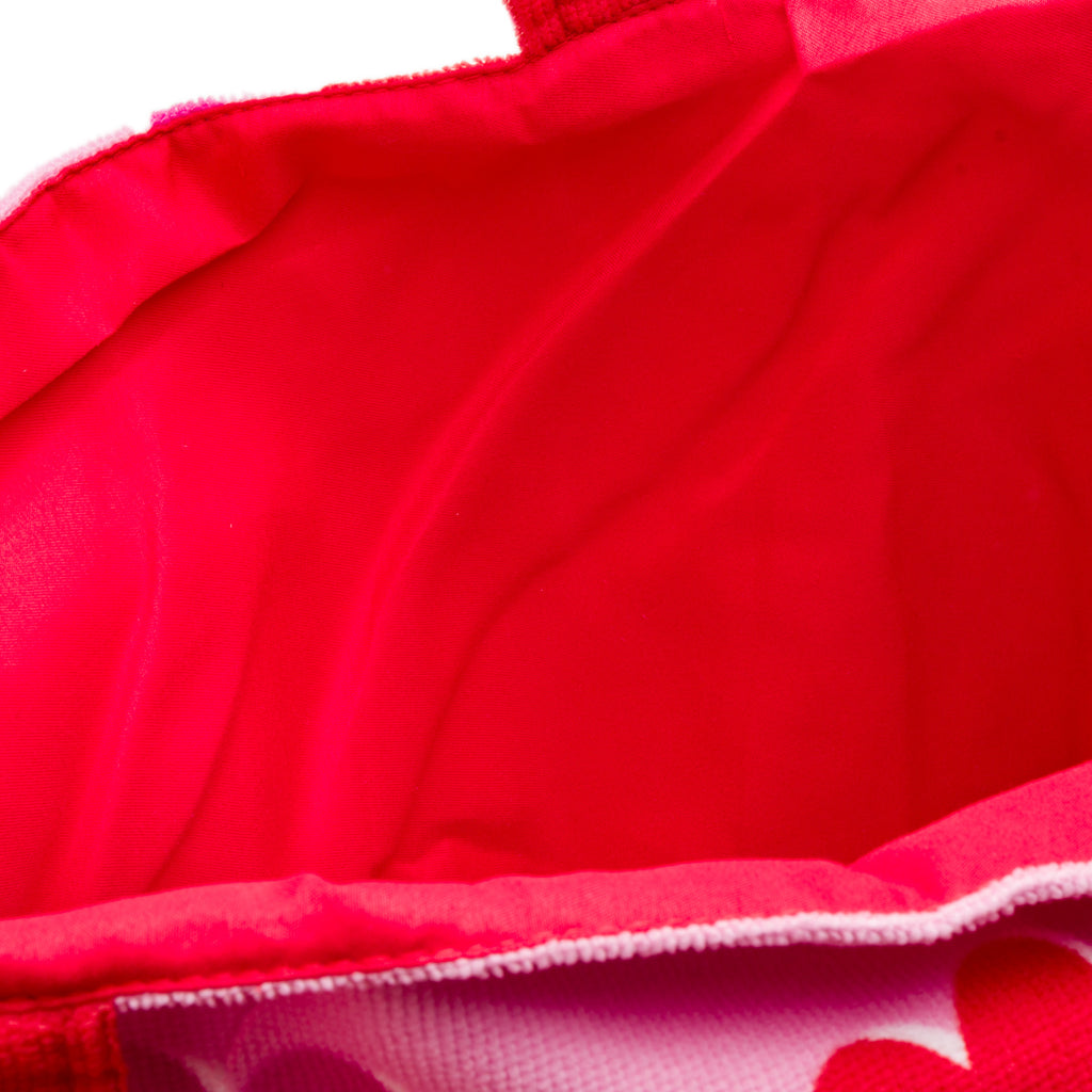 Borsa da mare donna in spugna rosa con stampe cuori Camomilla Milano Amour