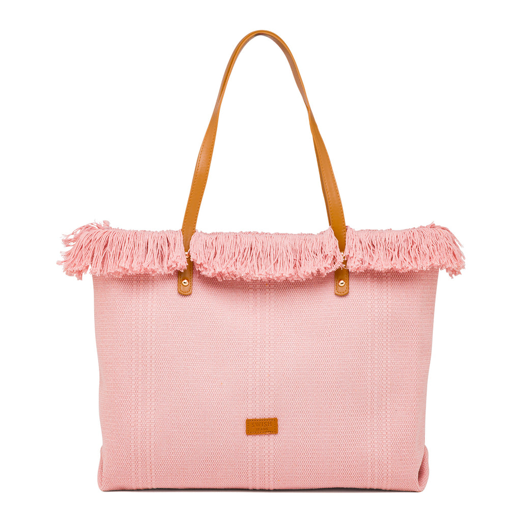 Borsa da Mare Rosa da Donna con frange Swish Jeans