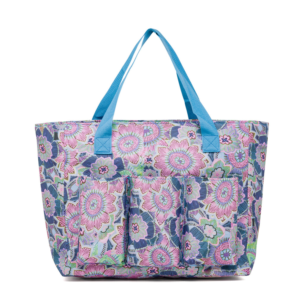Borsa da Mare da Donna azzurra con fantasia floreale multicolore Swish Jeans