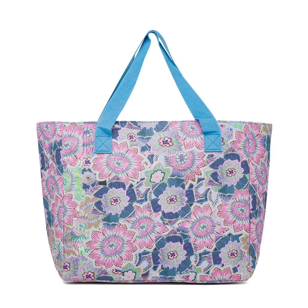 Borsa da Mare da Donna azzurra con fantasia floreale multicolore Swish Jeans
