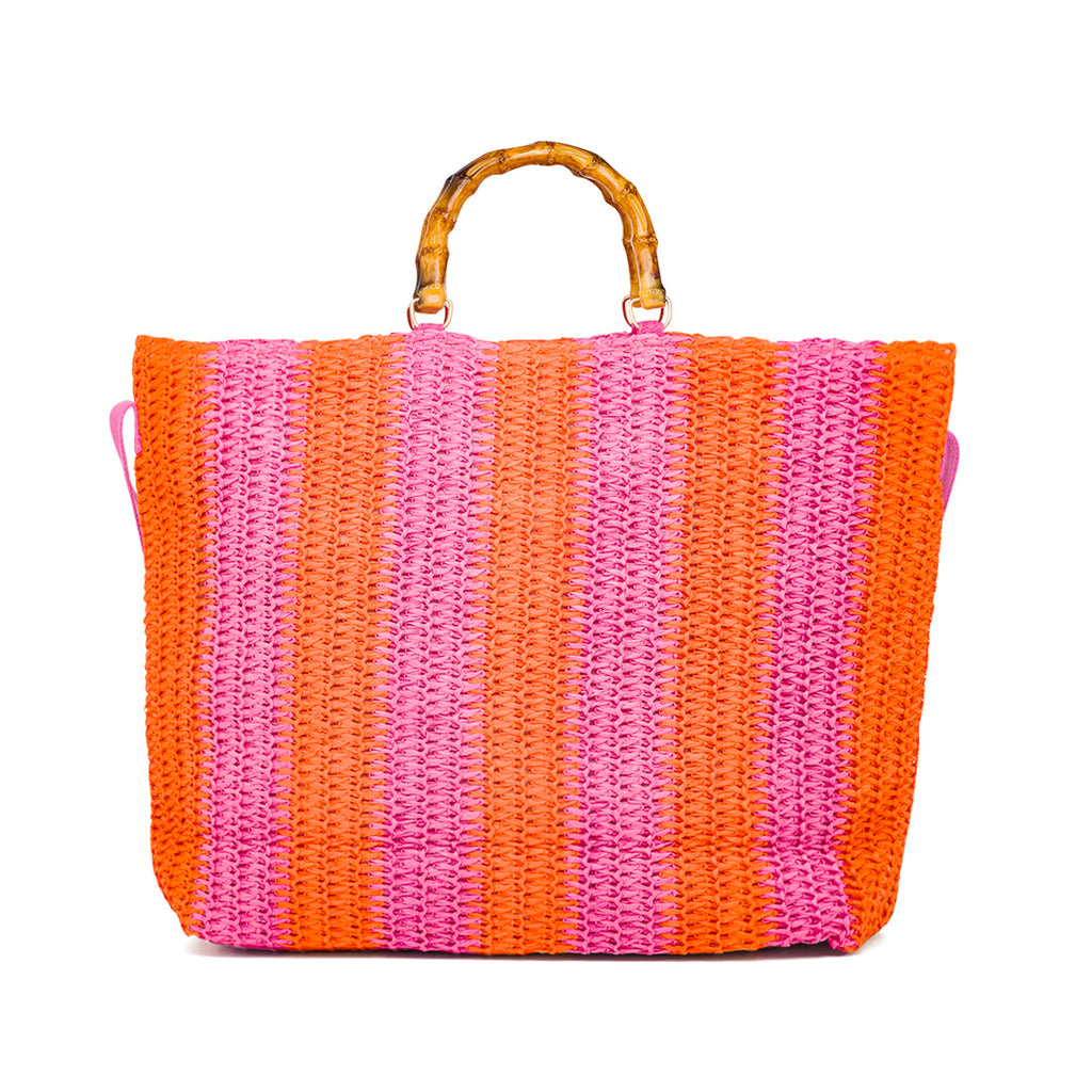 Borsa Mare da Donna fucisa e arancione effetto rafia Swish Jeans