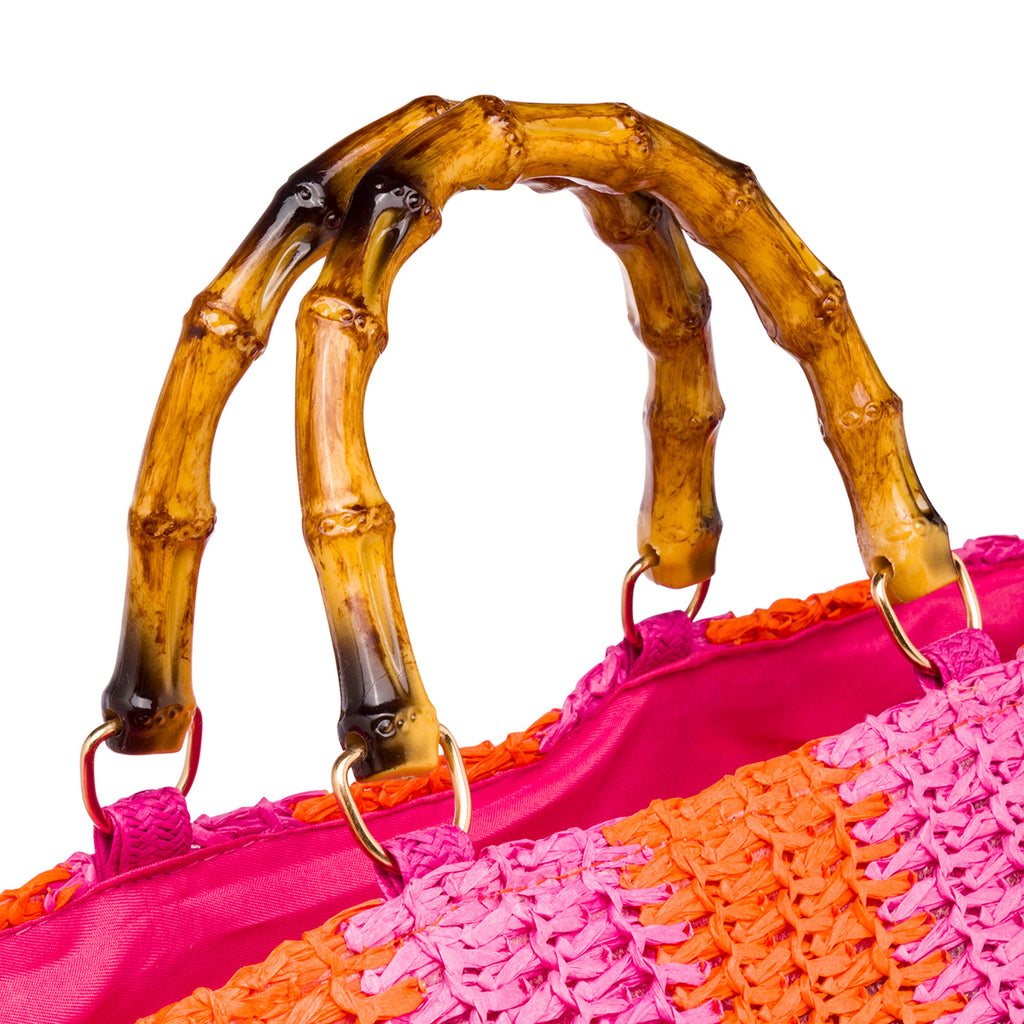 Borsa Mare da Donna fucisa e arancione effetto rafia Swish Jeans