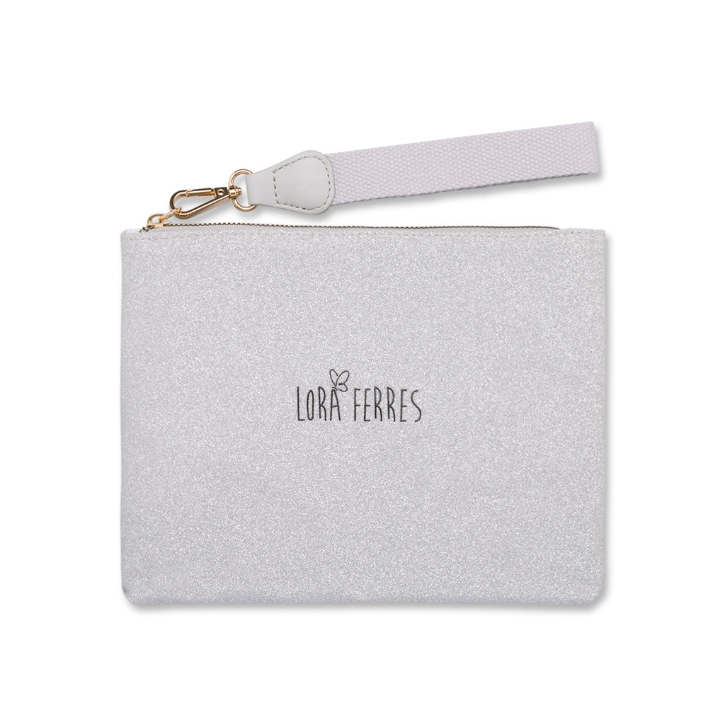 Borsa Pochette mare Argento da Donna con logo frontale Lora Ferres On The Beach