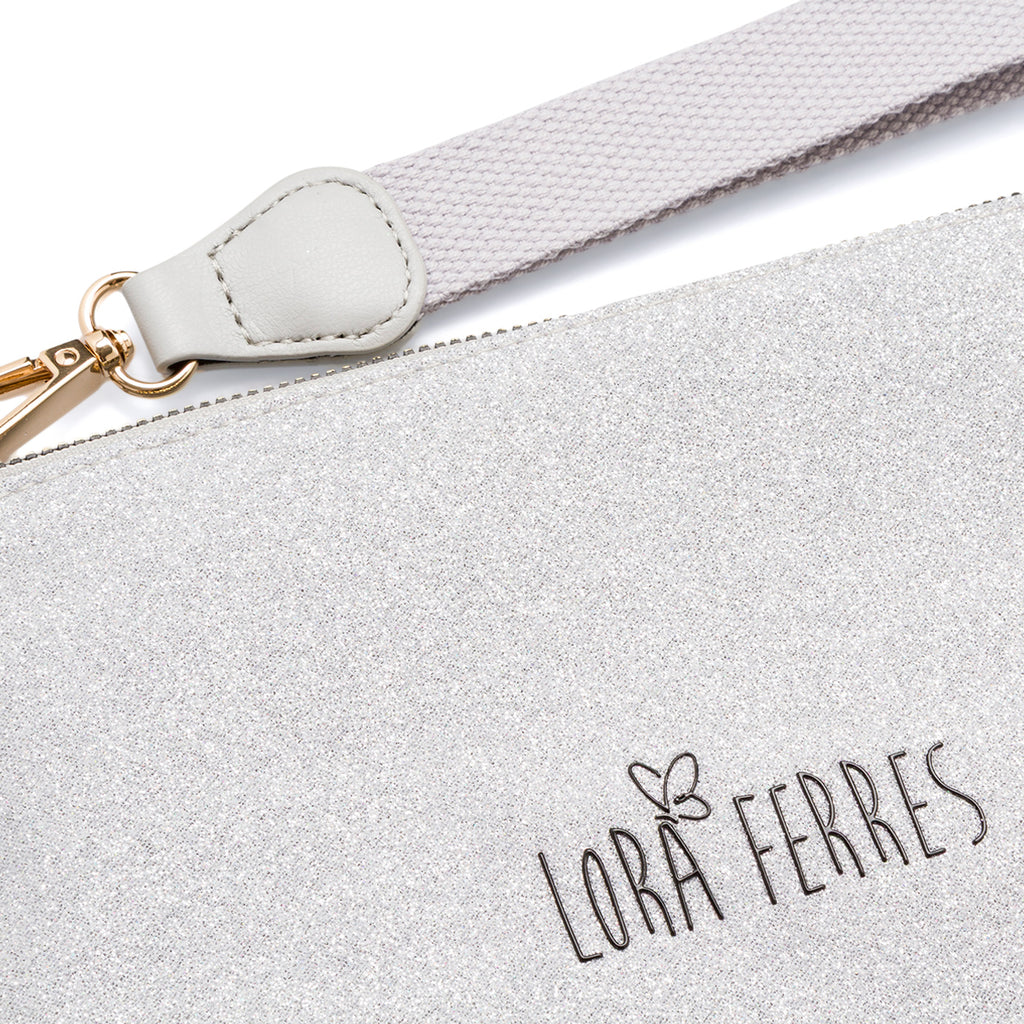 Borsa Pochette mare Argento da Donna con logo frontale Lora Ferres On The Beach
