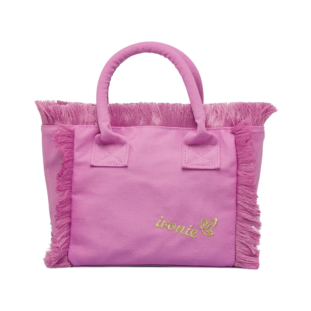 Borsa da mare Donna in tessuto Lilla con frange Ironie