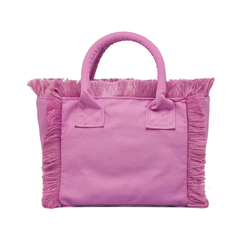 Borsa da mare Donna in tessuto Lilla con frange Ironie