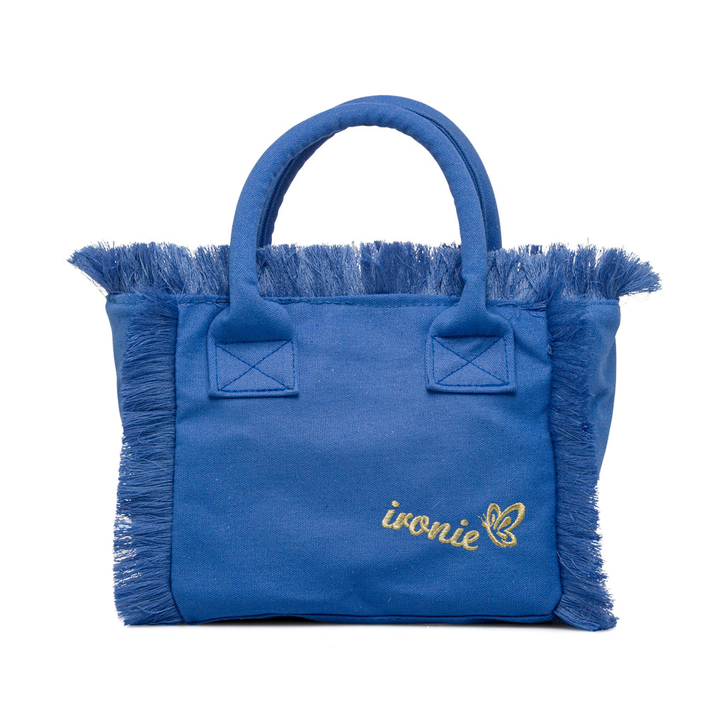 Borsa da mare Donna in tessuto Azzurro con frange Ironie