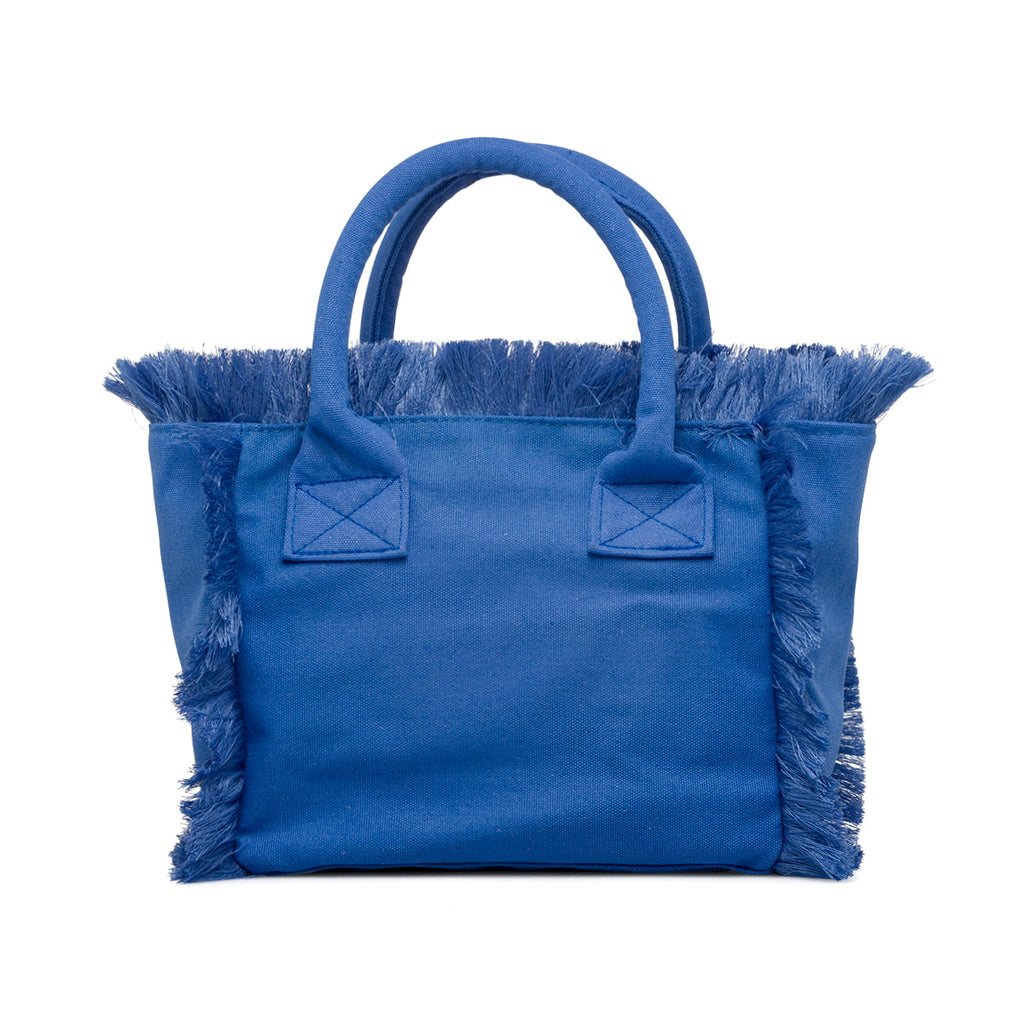 Borsa da mare Donna in tessuto Azzurro con frange Ironie
