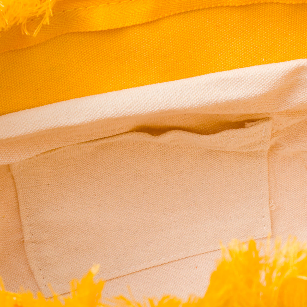 Borsa da mare Donna in tessuto Giallo con frange Ironie