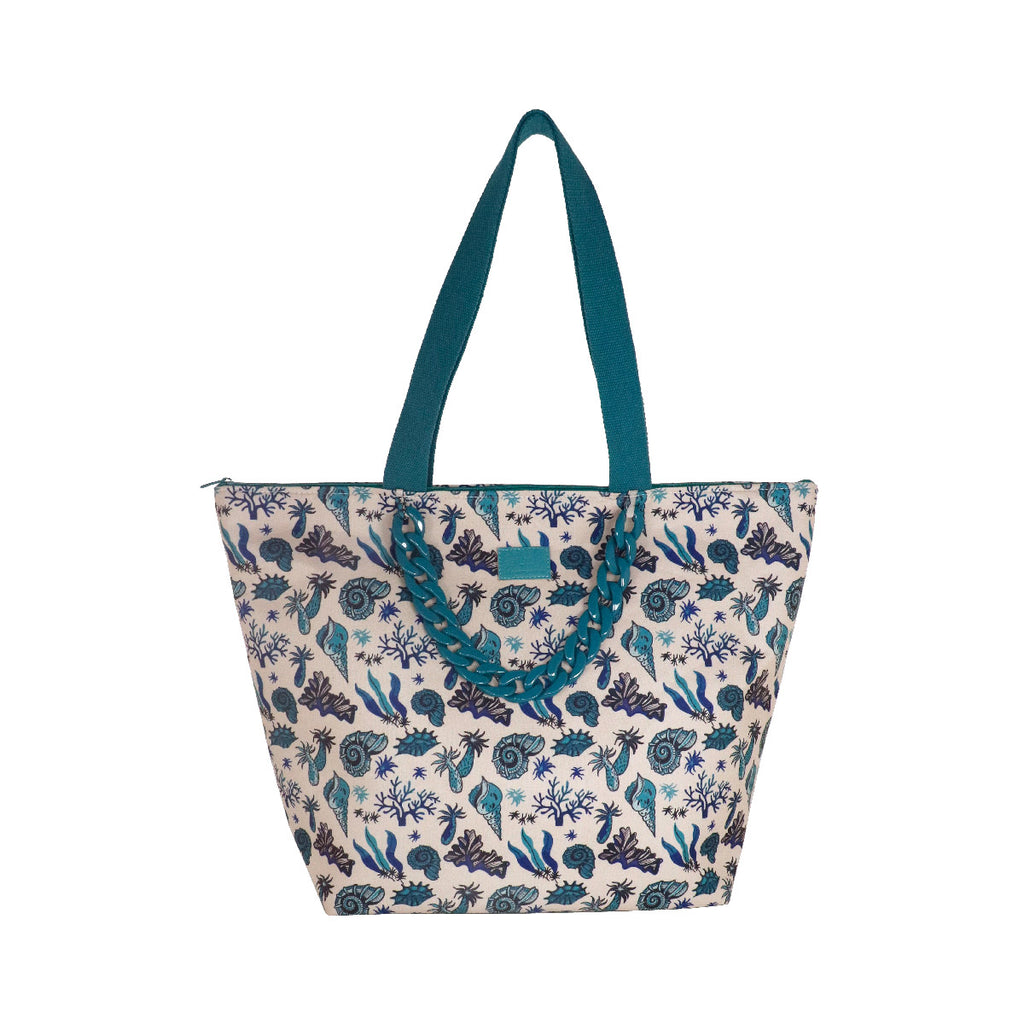 Borsa mare verde da Donna con stampa conchiglie Camomilla Milano