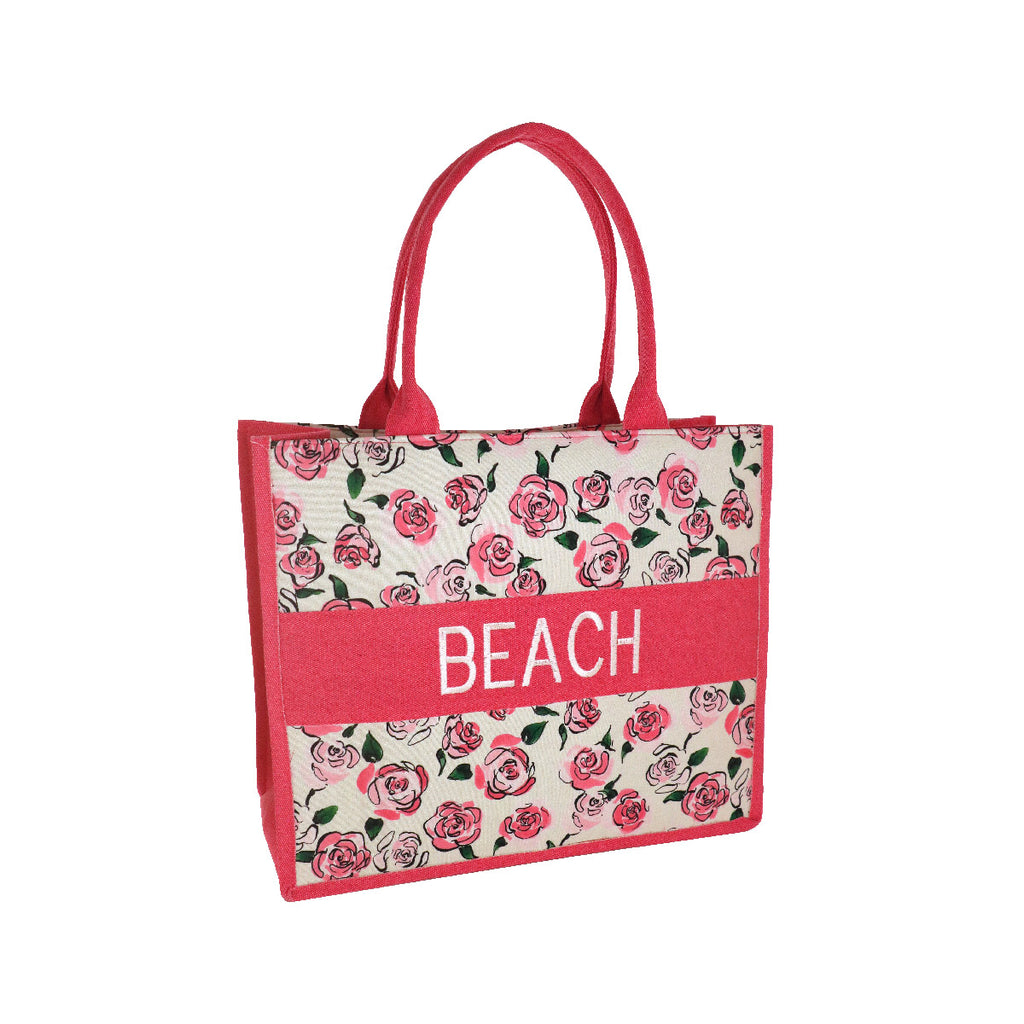 Borsa mare rosa con rose Camomilla Milano