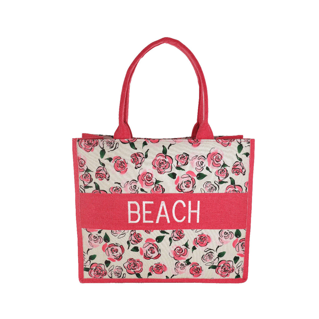 Borsa mare rosa con rose Camomilla Milano