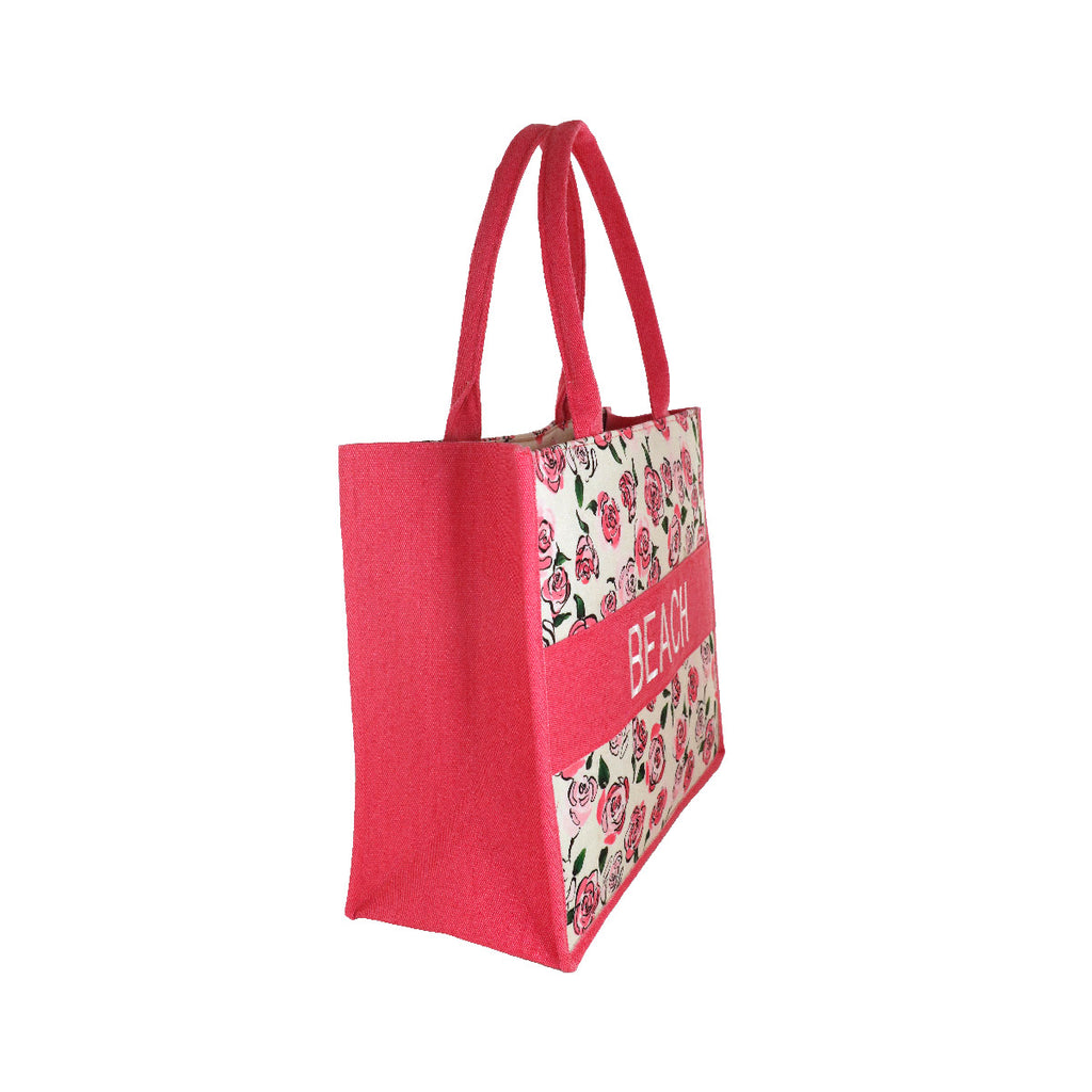 Borsa mare rosa con rose Camomilla Milano