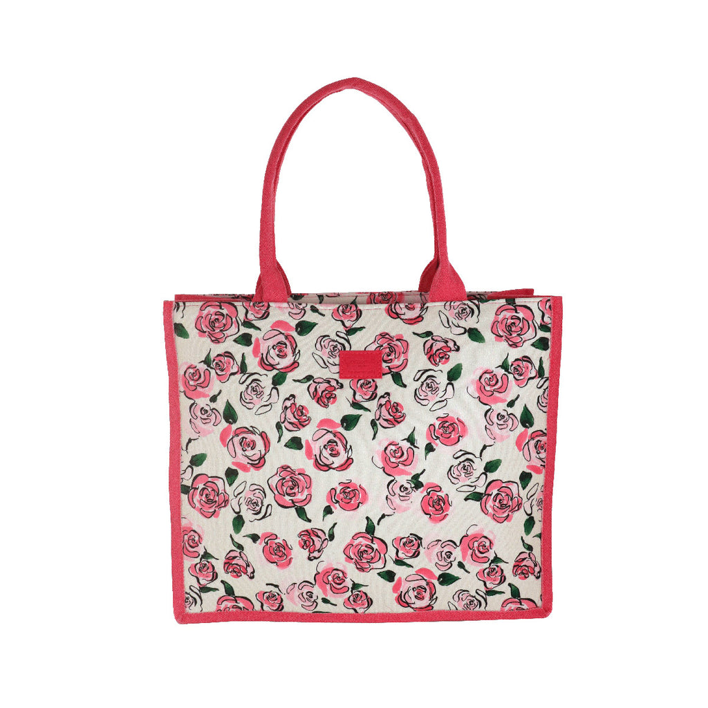 Borsa mare rosa con rose Camomilla Milano