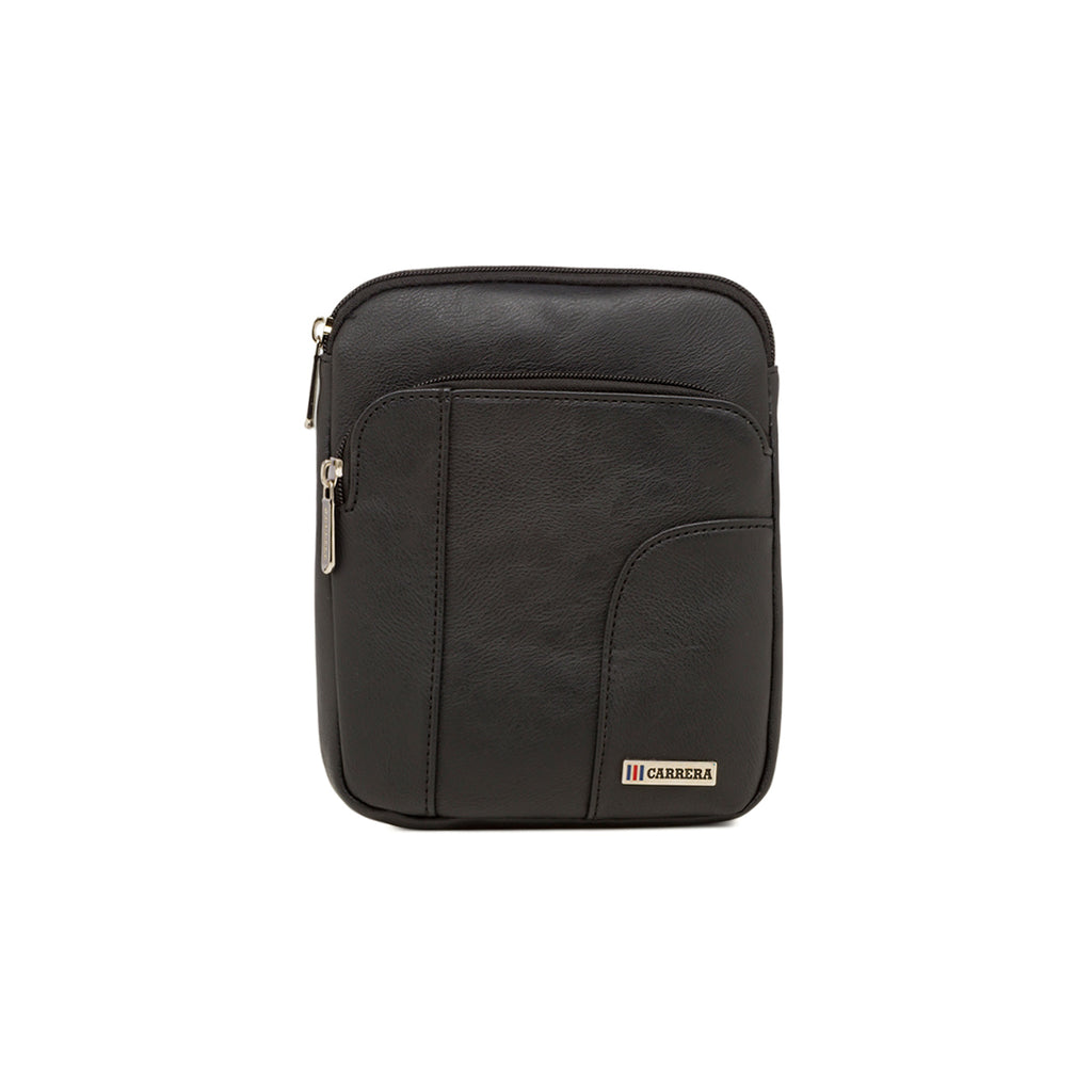 Borsello da Uomo con Tracolla Regolabile Nera e logo frontale Carrera Jeans
