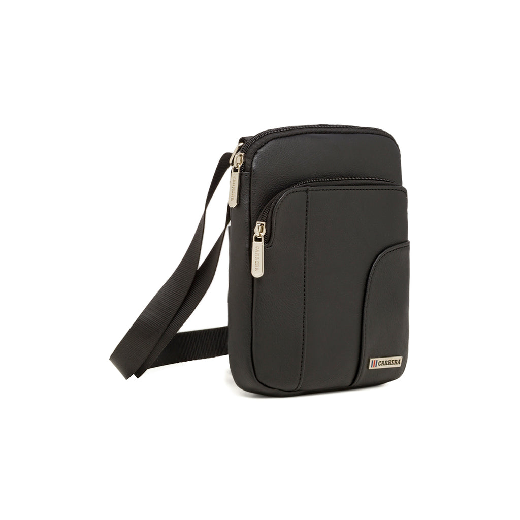 Borsello da Uomo con Tracolla Regolabile Nera e logo frontale Carrera Jeans