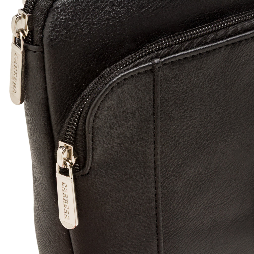 Borsello da Uomo con Tracolla Regolabile Nera e logo frontale Carrera Jeans