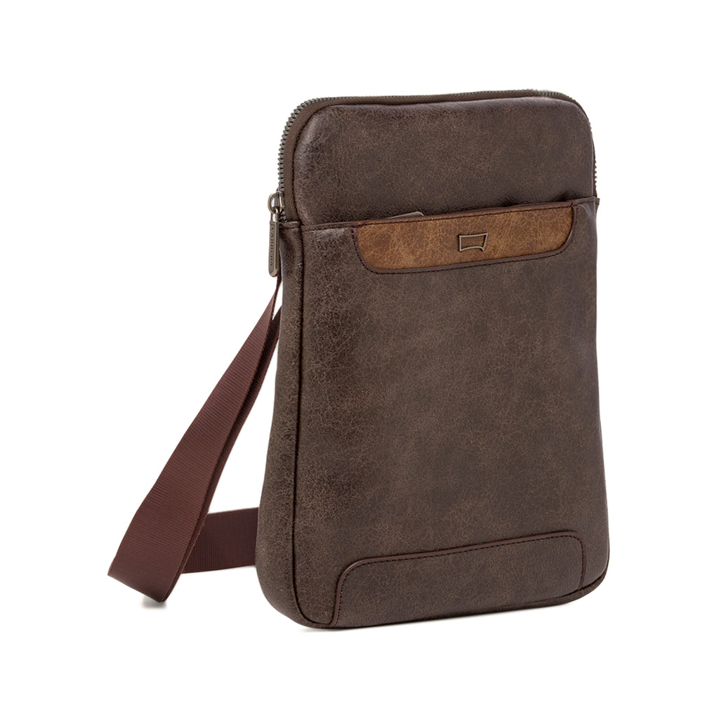 Borsa a tracolla marrone da Uomo con tasca frontale Carrera