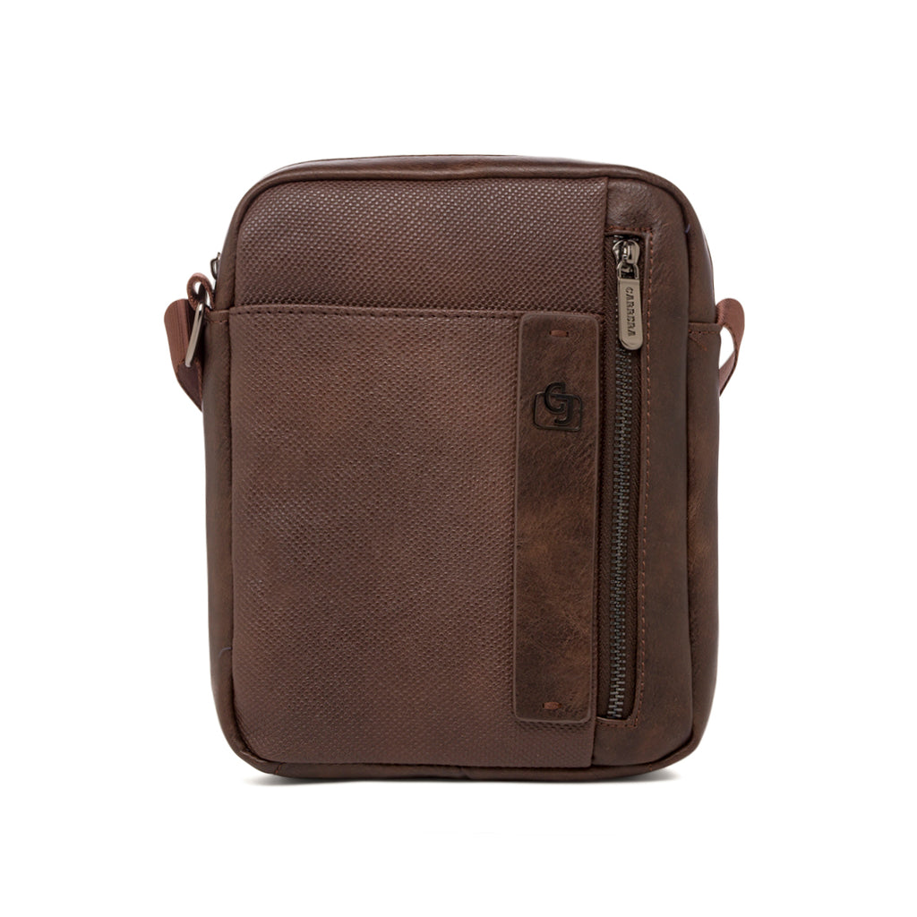 Borsello marrone da Uomo con logo frontale Carrera