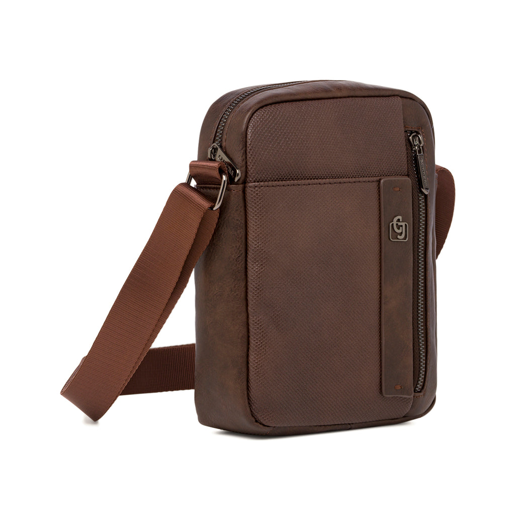 Borsello marrone da Uomo con logo frontale Carrera