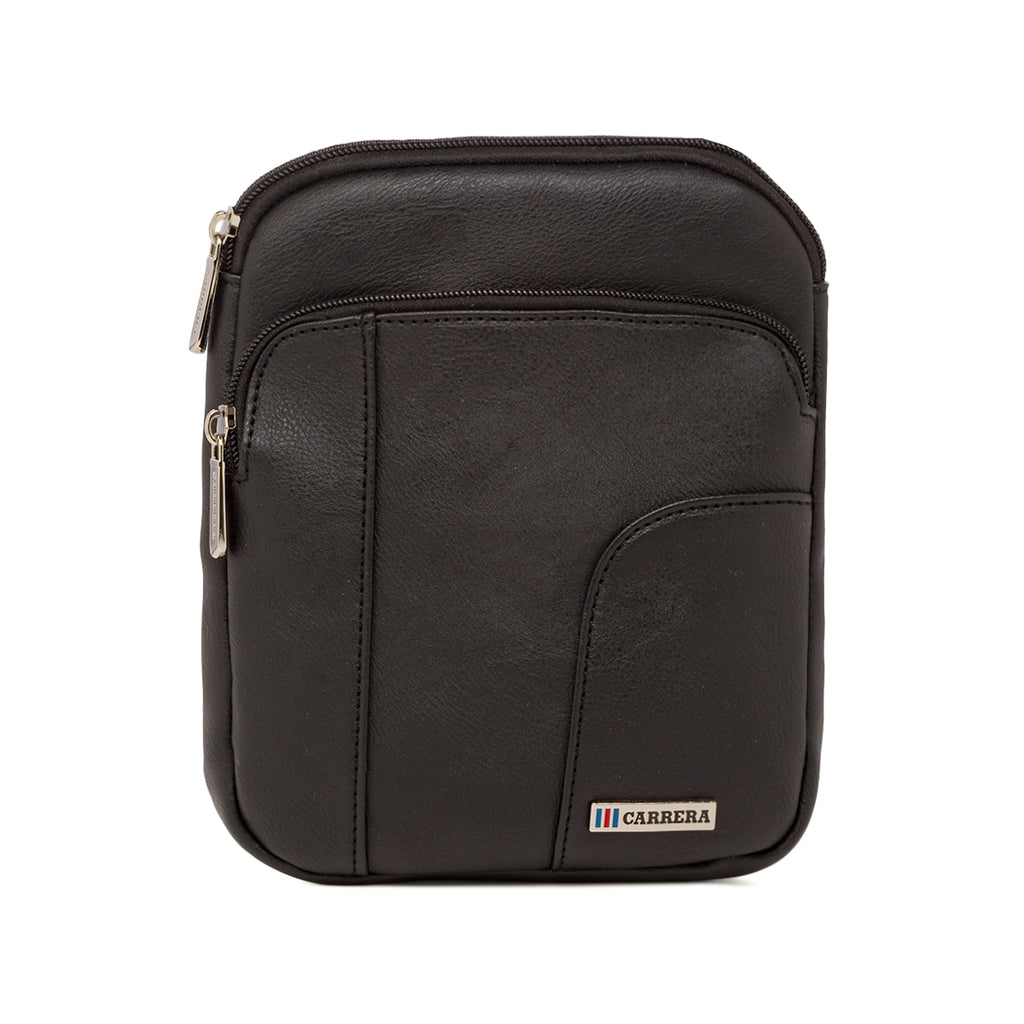Borsa a tracolla nera da Uomo con logo frontale Carrera