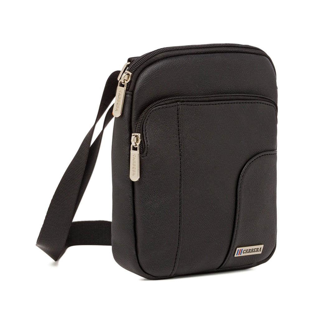 Borsa a tracolla nera da Uomo con logo frontale Carrera