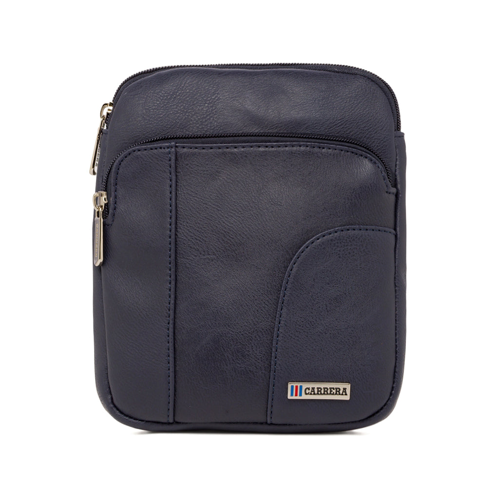 Borsa a tracolla blu da Uomo con logo frontale Carrera