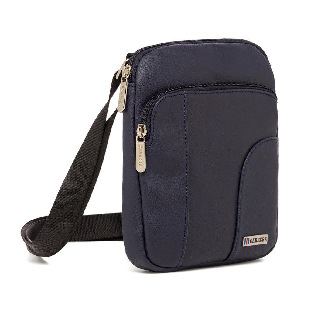 Borsa a tracolla blu da Uomo con logo frontale Carrera