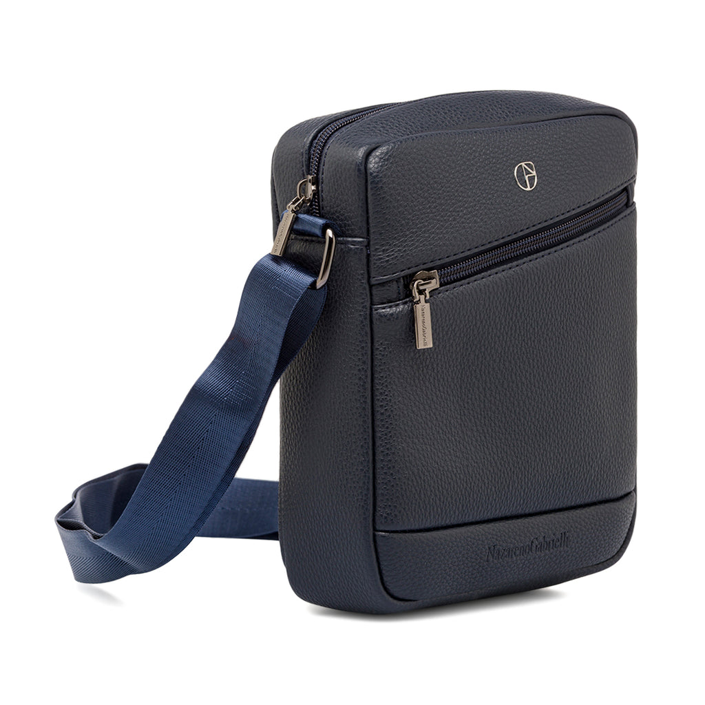 Borsello con tracolla Nazareno Gabrielli da uomo blu