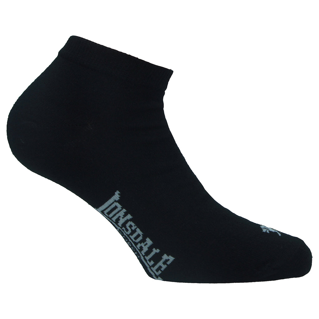 Calzini sportivi corti neri unisex in cotone Lonsdale