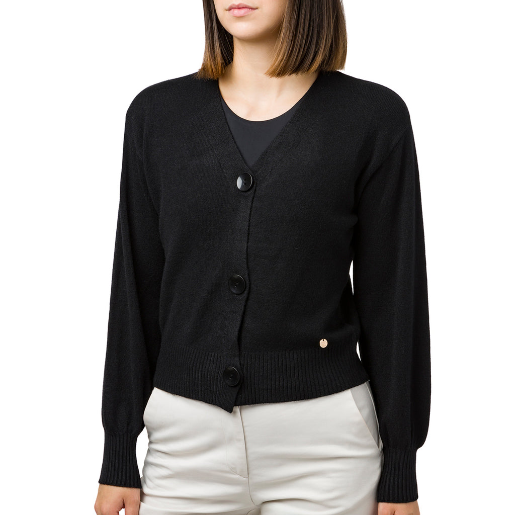 Cardigan crop da donna nero Swish Jeans