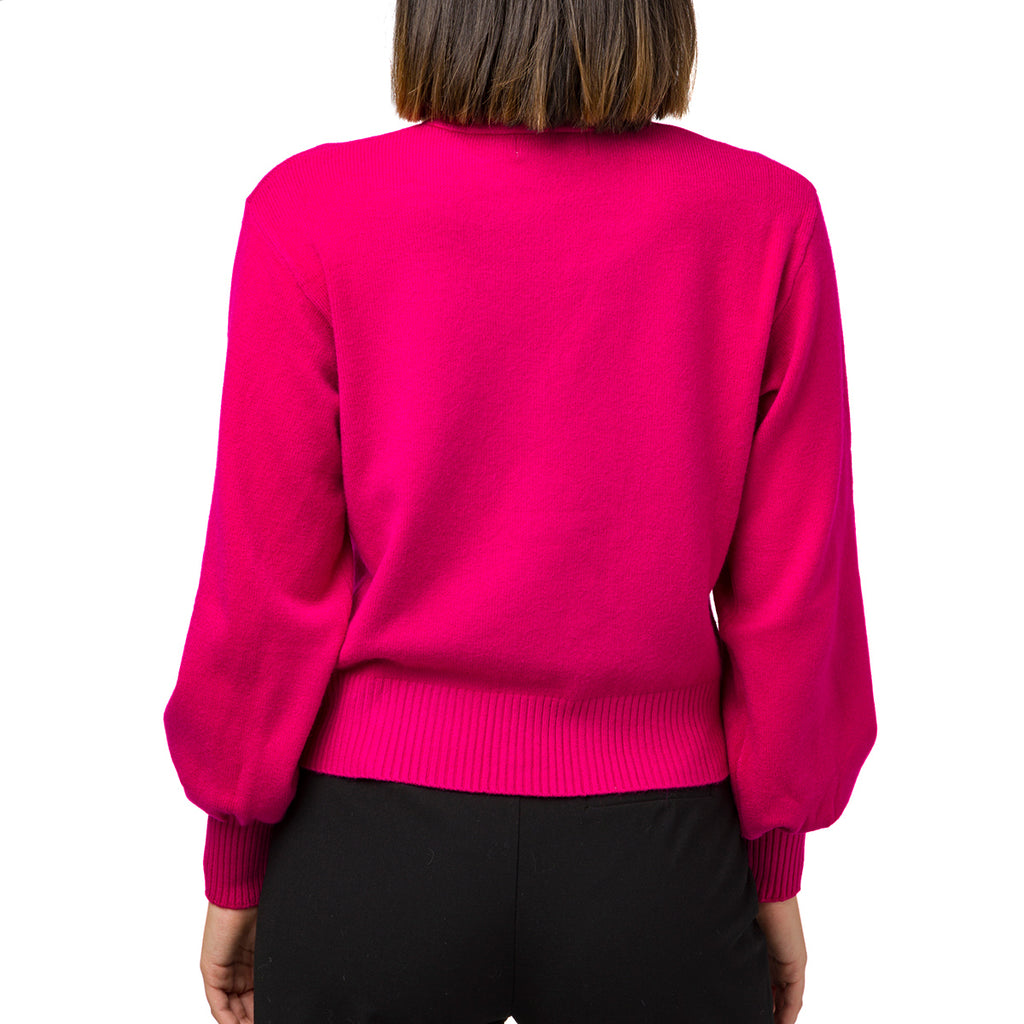 Cardigan crop da donna fucsia Swish Jeans