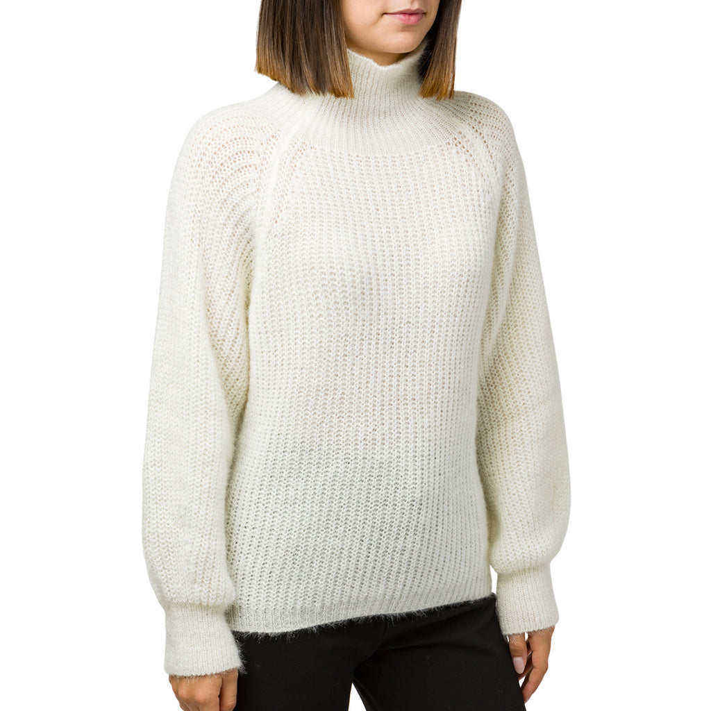 Maglione da donna a collo alto bianco panna Swish Jeans