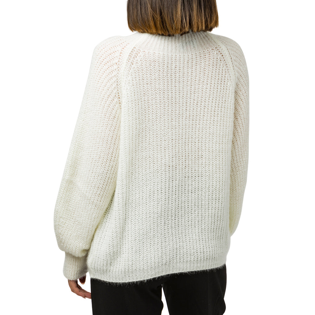 Maglione da donna a collo alto bianco panna Swish Jeans