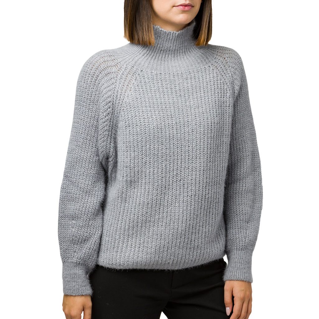 Maglione da donna a collo alto grigio Swish Jeans