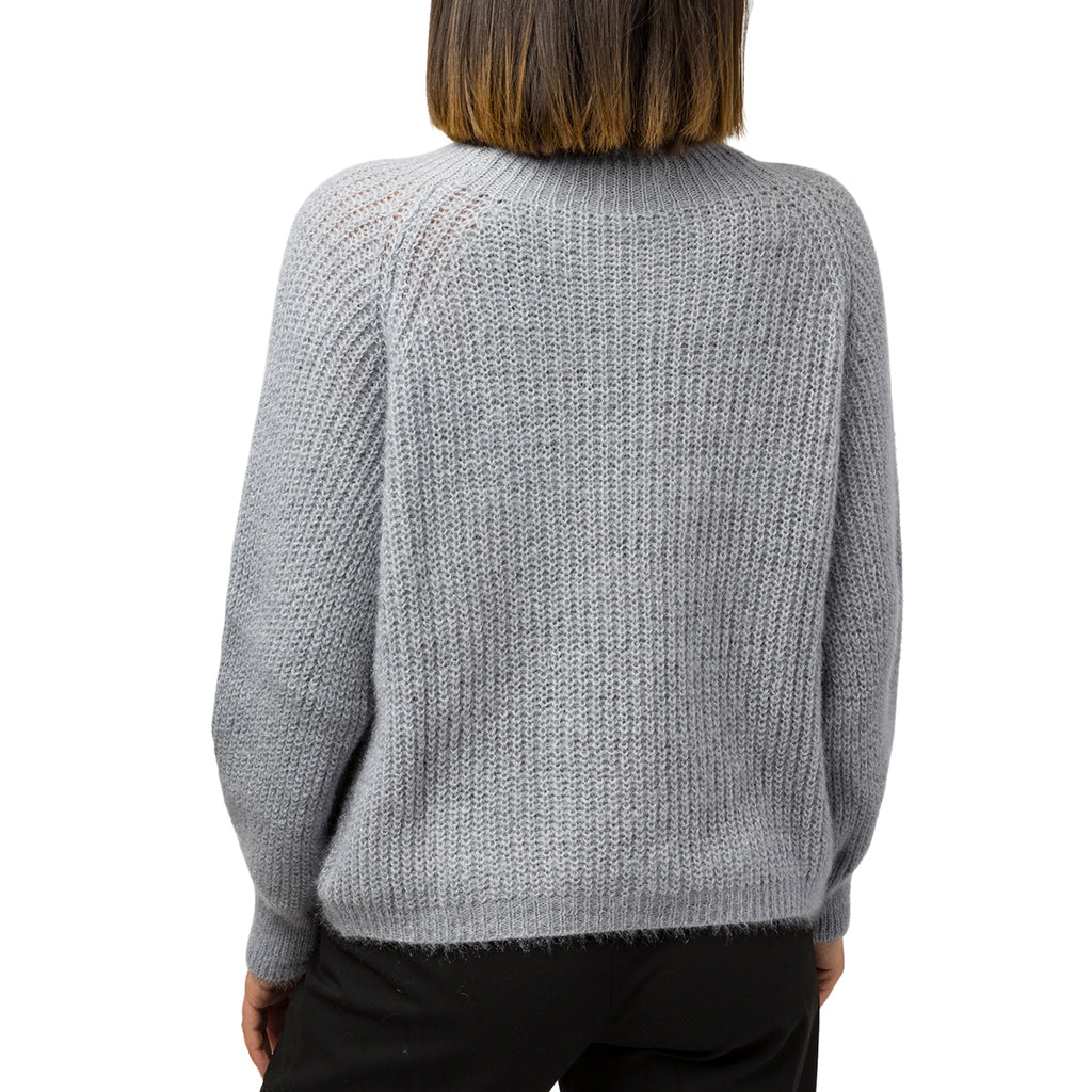 Maglione da donna a collo alto grigio Swish Jeans