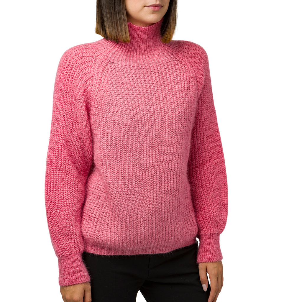 Maglione da donna a collo alto rosa Swish Jeans